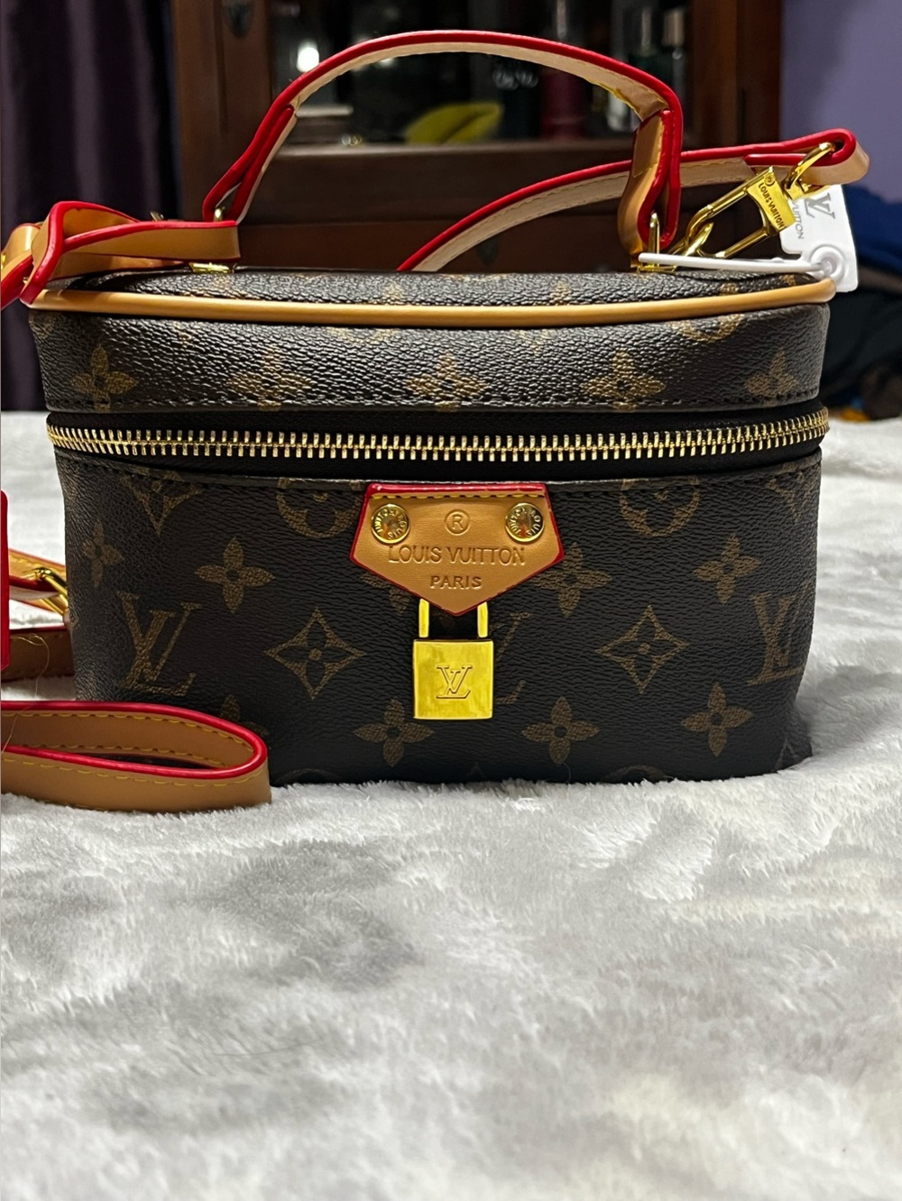 Louis. Vuitton. Brown Monogram Signature Logo Vanity Crossbody Purse Bag